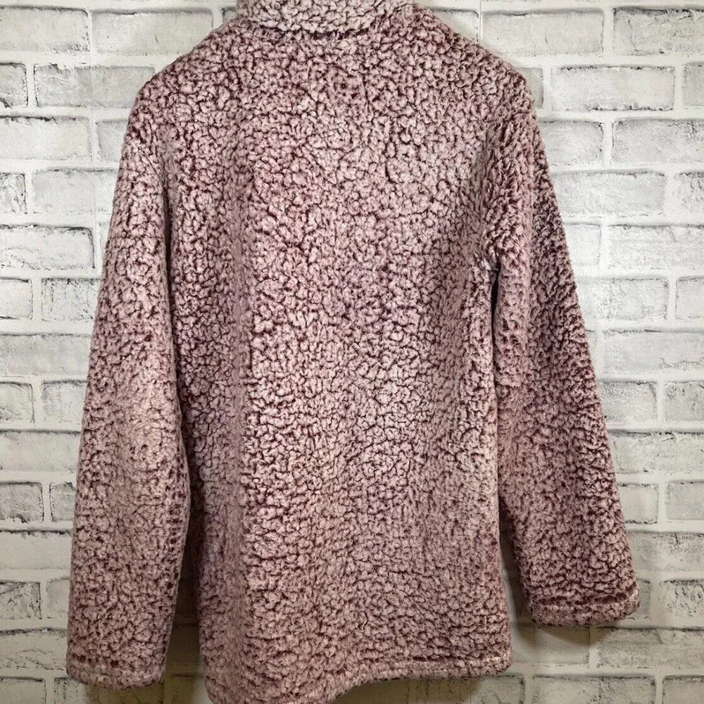 Women’s Love Tree Pink Fleece Sherpa 1/4 Zip Pullover Medium - Picture 3 of 5